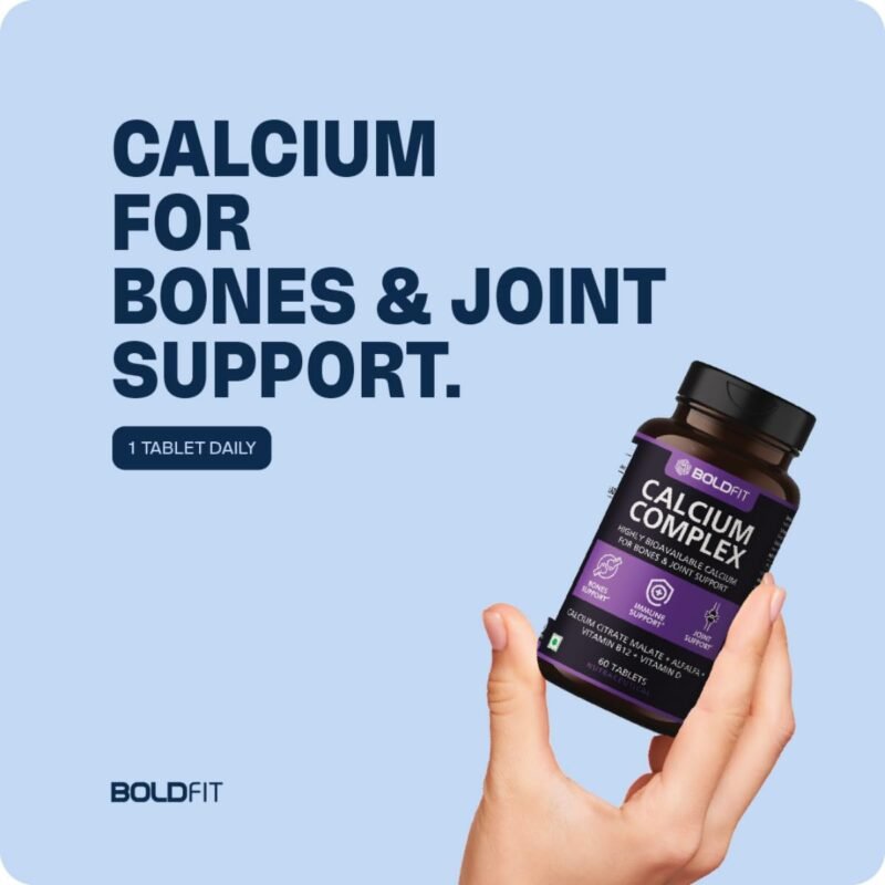 Boldfit Calcium Complex Supplement 1000mg With Alfalfa For Women And Men. Calcium Citrate Malate With Vitamin D2 And B12. Ideal For Immunity, Bone And Joint Support. (60 Vegetarian Tablets), 60 count - Image 6