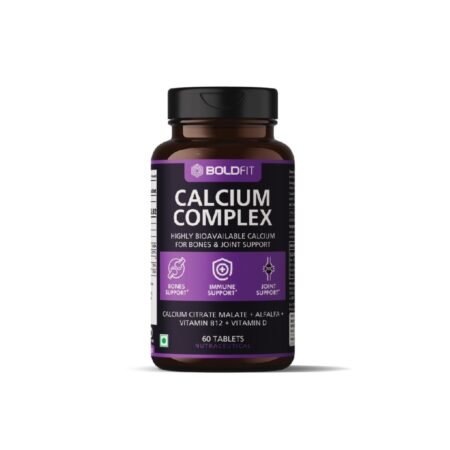 Boldfit Calcium Complex Supplement 1000mg With Alfalfa For Women And Men. Calcium Citrate Malate With Vitamin D2 And B12. Ideal For Immunity, Bone And Joint Support. (60 Vegetarian Tablets), 60 count