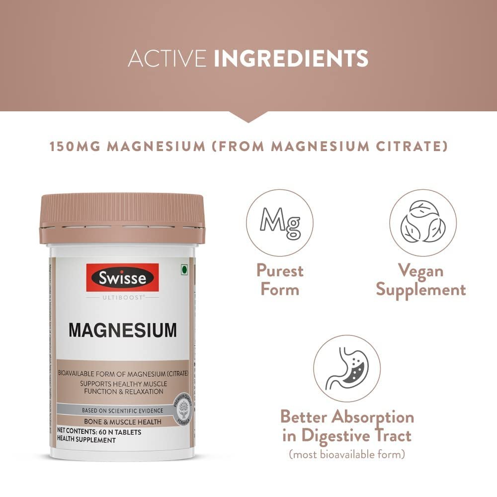 Swisse Magnesium For Muscle Recovery, Sound Sleep & Stress Relief - Australia's No. 1 Magnesium Supplement, Manufactured In Australia - Supports Relaxing, Calming & Muscle Regenerative Sleep - 60 Tablets (1 Tablet Per Serving) - Image 5
