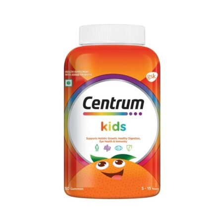 Centrum Kids, World's No.1 Multivitamin with Probiotics, Vitamin C & 11 other nutrients for Immunity, Healthy Digestion & Eye Health (Veg) - 50 Gummies