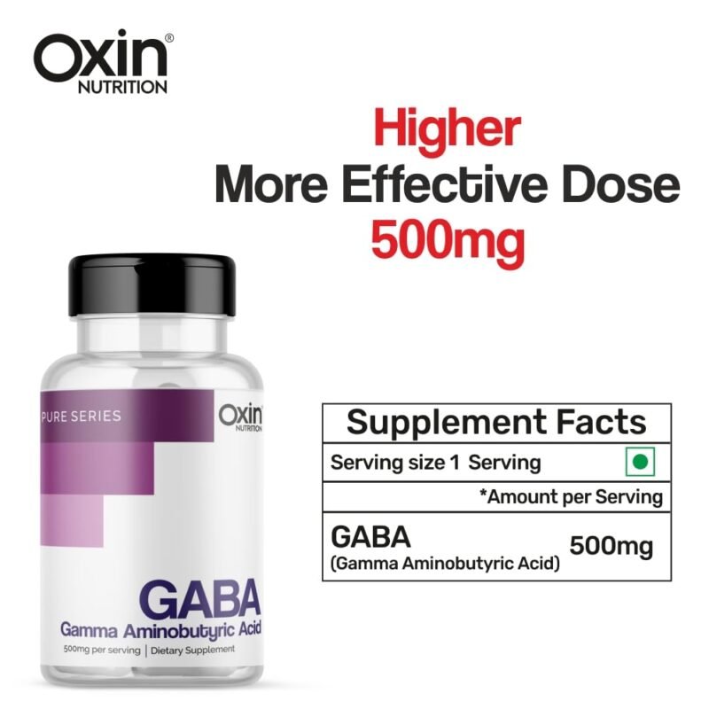 Oxin Nutrition GABA Gamma aminobutyric acid 500 mg Pure Series (30 Capsules) - Image 5