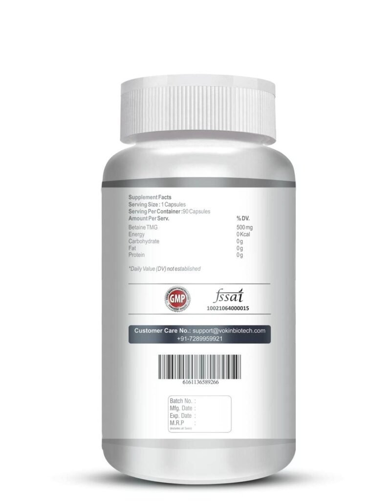 Vokin Biotech Betaine Trimethylglycine (TMG) for Support Healthy Homocysteine Levels (90 Capsules) - Image 6