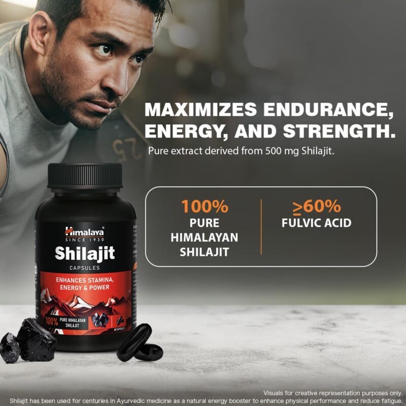 Himalaya Shilajit | 100% Pure Shilajit I 60 Capsules | Enhances Stamina, Energy, and Power | Supports Healthy Testosterone Levels - Image 3