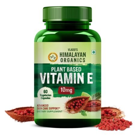 Vlado's Himalayan Organics Plant Based Vitamin E Capsules | Antioxidant Support, Naturally Nourished Skin & Hair For Men & Women - 60 Capsules
