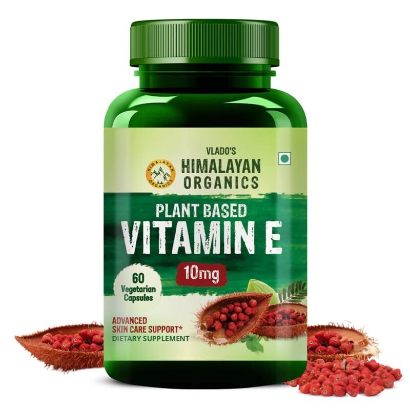 Vlado's Himalayan Organics Plant Based Vitamin E Capsules | Antioxidant Support, Naturally Nourished Skin & Hair For Men & Women - 60 Capsules