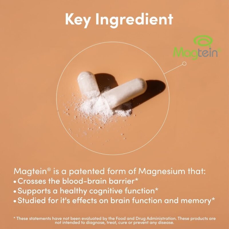 ATHNIKA NUTRITIONS Magnesium L Threonate Capsules (Magtein) – High Absorption Supplement – Bioavailable Form for Sleep and Cognitive Function Support – 2,000 mg – 100 Capsules - Image 4