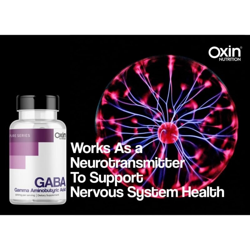 Oxin Nutrition GABA Gamma aminobutyric acid 500 mg Pure Series (30 Capsules) - Image 3