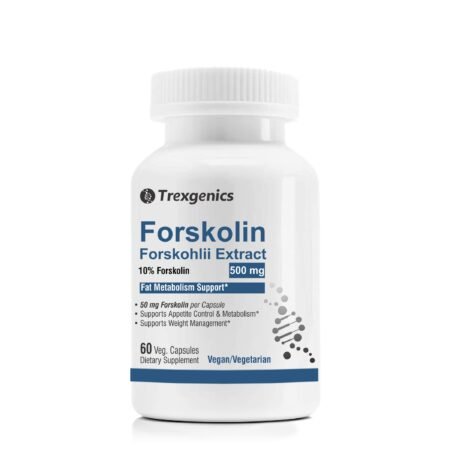 Trexgenics FORSKOLIN 10% 500mg Premium Forskohlii extract Weight Management, Fat Metabolism, Heart health Support (60 Vcaps) (1)