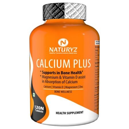 Naturyz Calcium Plus with Calcium Citrate, Vitamin D, Magnesium and Zinc Ideal Supplement for Bone Health & Joint Support of Men & Women - 120 Tablets
