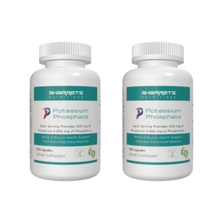 Sharrets Potassium with Phosphorus Supplements for Men Women Bone Keto, 2 x 120 Vegan Capsules