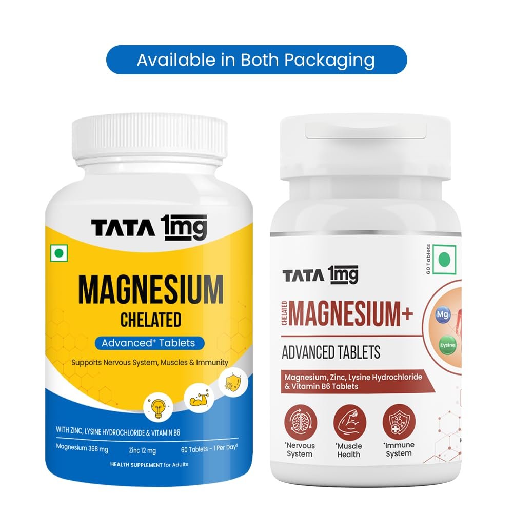 Tata 1mg Chelated Magnesium Plus Tablets with Zinc & Vitamin B6-60 Tablets | High Absorption Magnesium Supplement for Women & Men | Supports Nervous System, Muscle Recovery & Immunity - Image 2