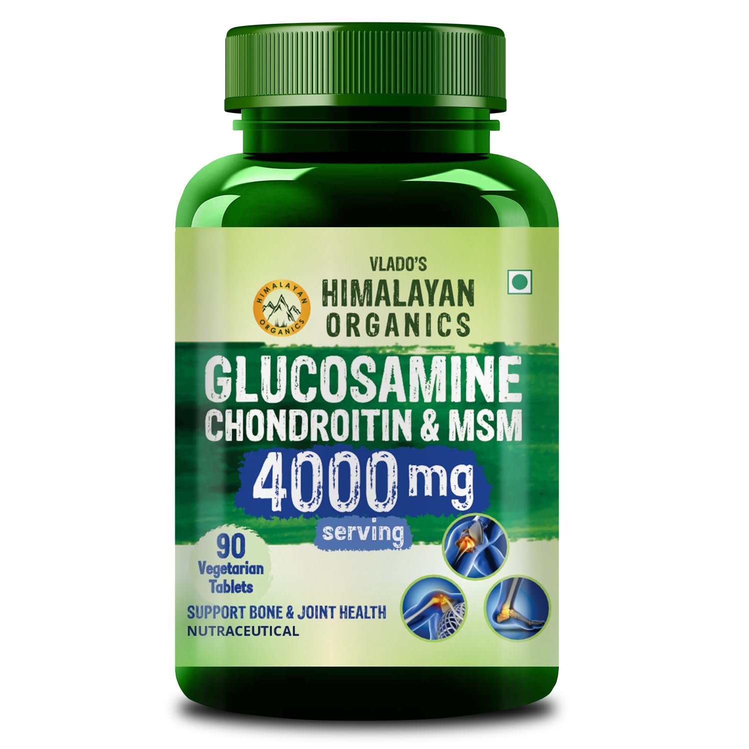 Vlado’s Himalayan Organics Glucosamine Chondroitin MSM with Boswellia | Cartilage & Joint Support Supplement | Glucosamine for Joint Relieves Pain and Stiffness - 90 Vegetarian Tablet