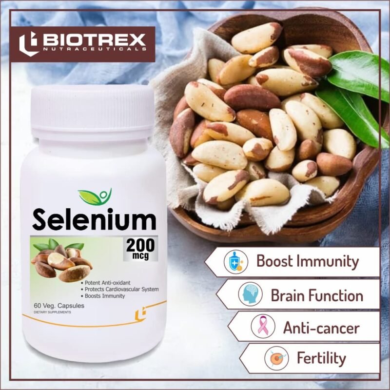 Biotrex Nutraceuticals Selenium 200 (mcg) for Immune System, Thyroid, Prostate and Heart Health | 60 Vegetarian Capsules - Image 7