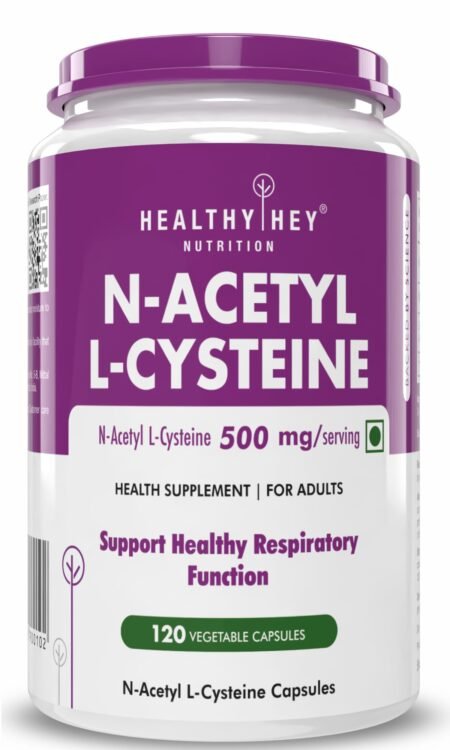 Healthyhey Nutrition N-Acetyl L-Cysteine (NAC) - Non-GMO - Gluten Free -Pack of 120 Veg. Capsules