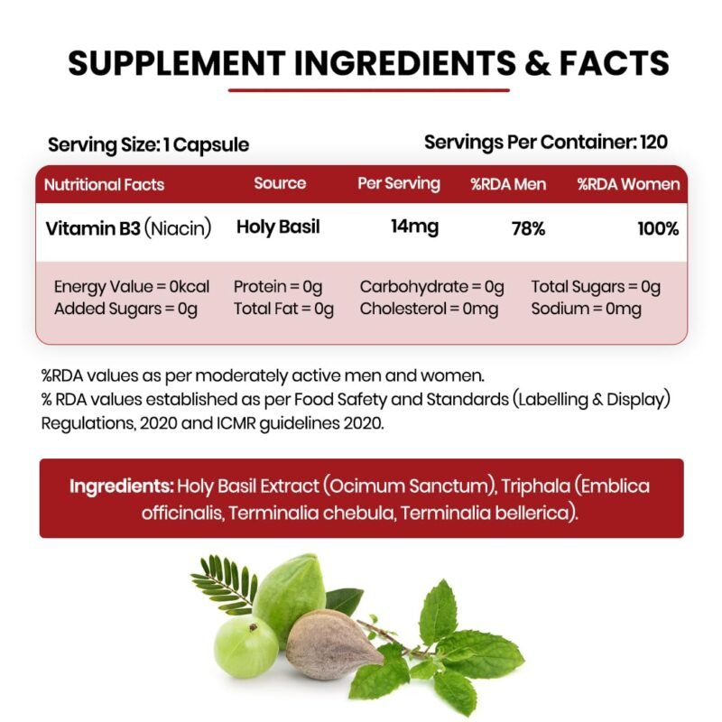 Vlado's Himalayan Organics Plant-Based Vitamin B3 | Supports Healthy Skin and Heart 120 Capsules - Image 10