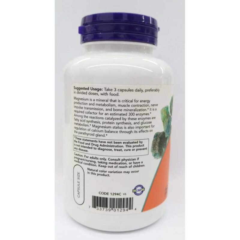 Now Foods , Magnesium Citrate,400 Mg,120 Veg Capsules - Image 3