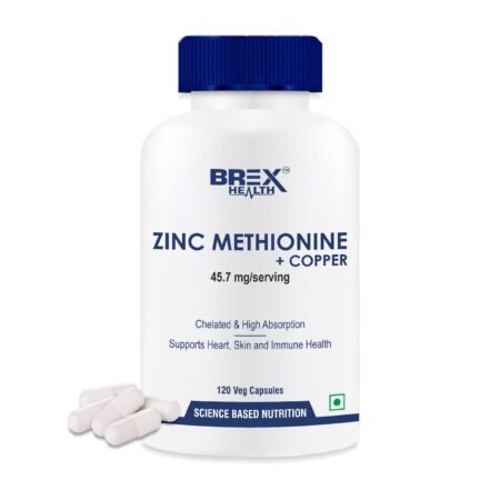 Brexhealth Zinc Methionine Plus Chelated Copper | Antioxidant Supplement | Supports Immune Health - 120 Veg Capsules