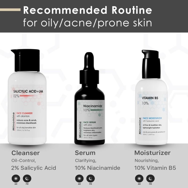 Minomine 10% Vitamin B5 Gel Face Moisturizer with Hyaluronic acid | Oil Free & Healthier Skin, Lightweight Hydration | For Women & Men, Oily & Acne Prone Skin Types, 50gm - Image 3