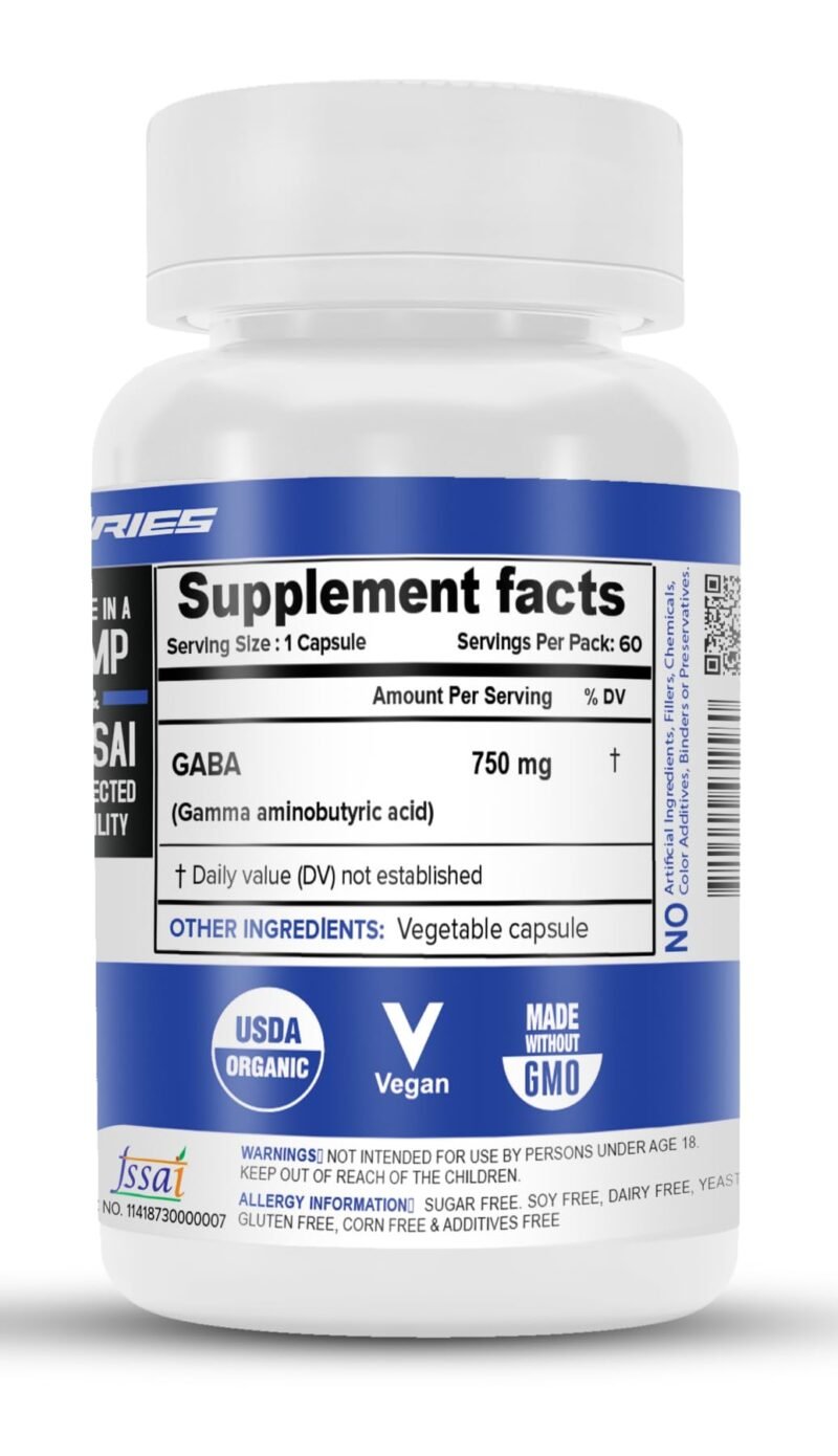 NutriJa GABA 750MG Supplement - 60 Capsules (60 Capsules) - Image 7