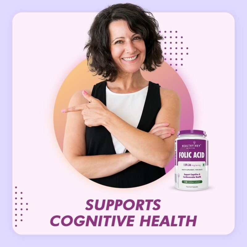 Healthyhey Nutrition Folic Acid - 120 Veg Capsules - Image 5