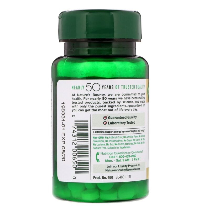Nature's Bounty, Vitamin B-6, 100 mg, 100 Tablets - Image 6