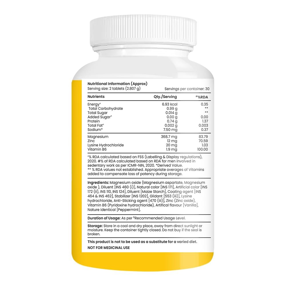 Tata 1mg Chelated Magnesium Plus Tablets with Zinc & Vitamin B6-60 Tablets | High Absorption Magnesium Supplement for Women & Men | Supports Nervous System, Muscle Recovery & Immunity - Image 5