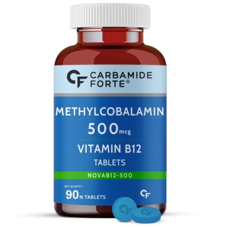 Carbamide Forte Vitamin B12 Supplements 500 mcg - Methylcobalamin B12 Vitamin Tablets for Men & Women - 90 Veg Tablets