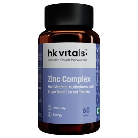 HealthKart hk vitals Zinc Supplements (60 Tablets) | With Vitamin C, Vitamin D3, Multivitamin and Multimineral | Immunity Boosters For Adults