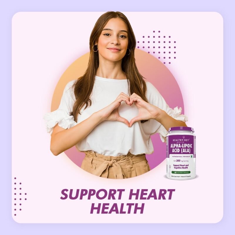HealthyHey Nutrition Alpha Lipoic Acid - ALA- Pack of 60 Veg. Capsules - Gluten Free & Non-GMO, 133 grams - Image 6