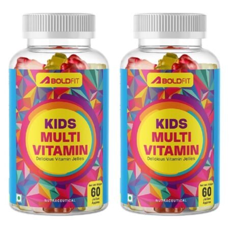 Boldfit Multivitamin Gummies for Kids Contains Vitamins C,E,B1, B2,B6,B7, and Magnesium Supports Immunity, Energy, and Bone Health -120 Multiflavor Gummies