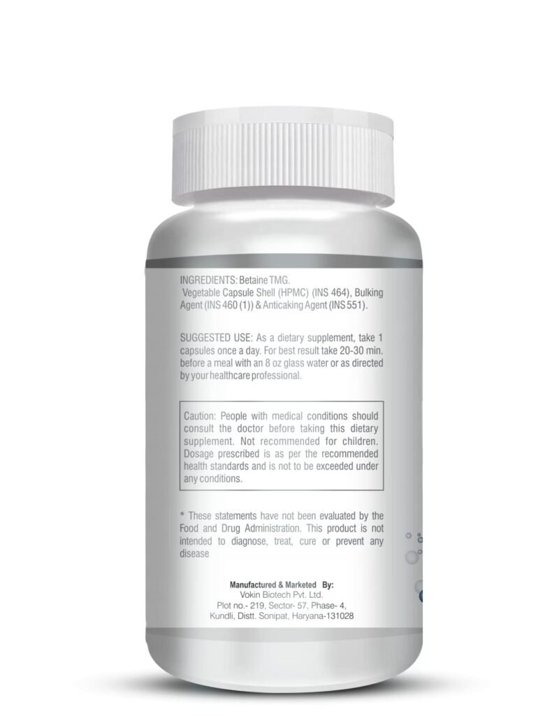 Vokin Biotech Betaine Trimethylglycine (TMG) for Support Healthy Homocysteine Levels (90 Capsules) - Image 7
