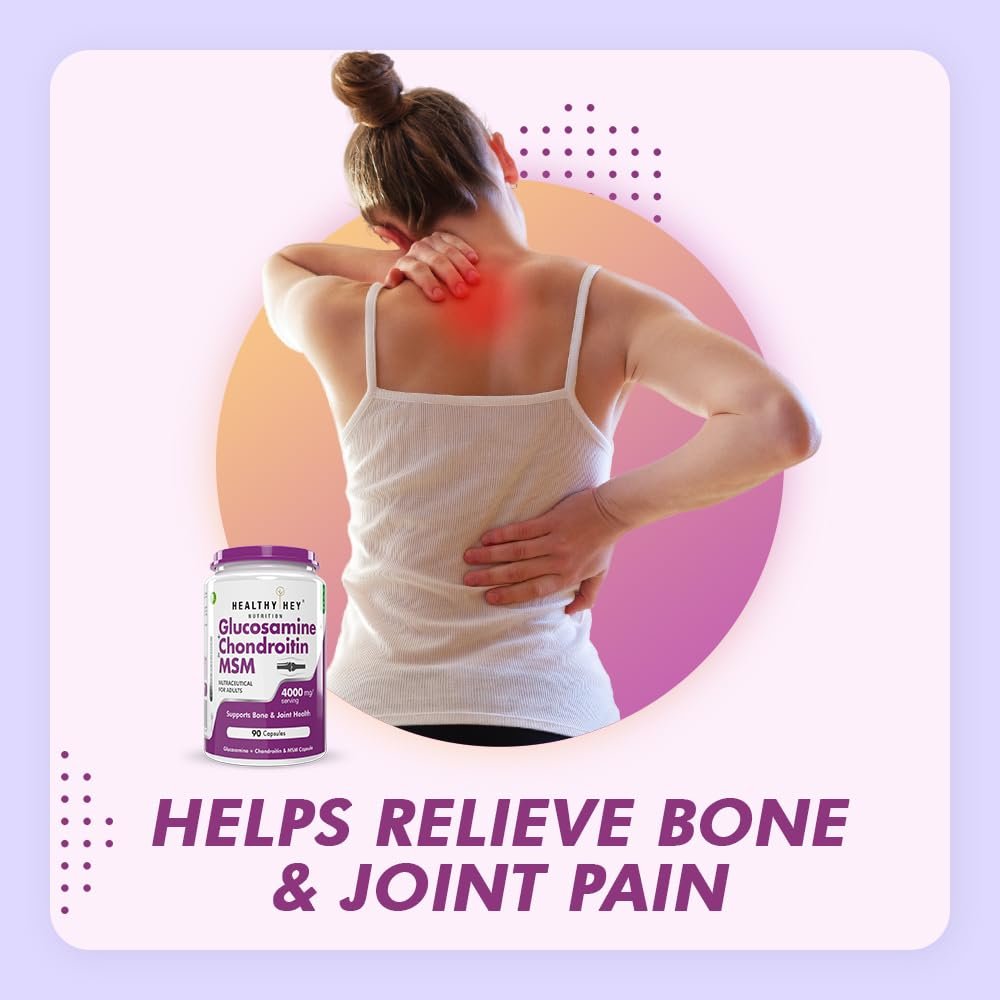 HealthyHey Nutrition Glucosamine Chondroitin and MSM for Cartilage; Joint and Bone, 90 Capsules - Image 7