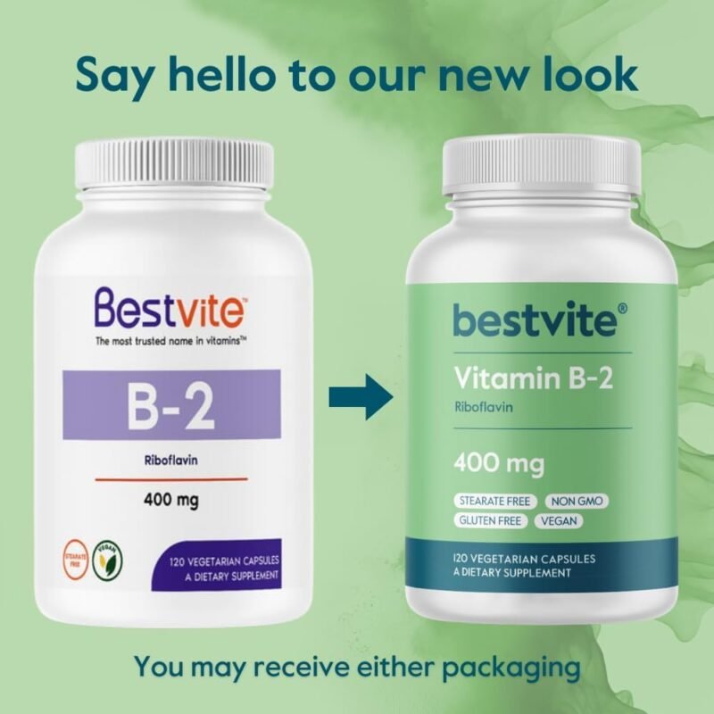 Vitamin B-2 (Riboflavin) 400mg (120 Vegetarian Capsules) - No Stearates - Vegan - Non GMO - Gluten Free - Image 5
