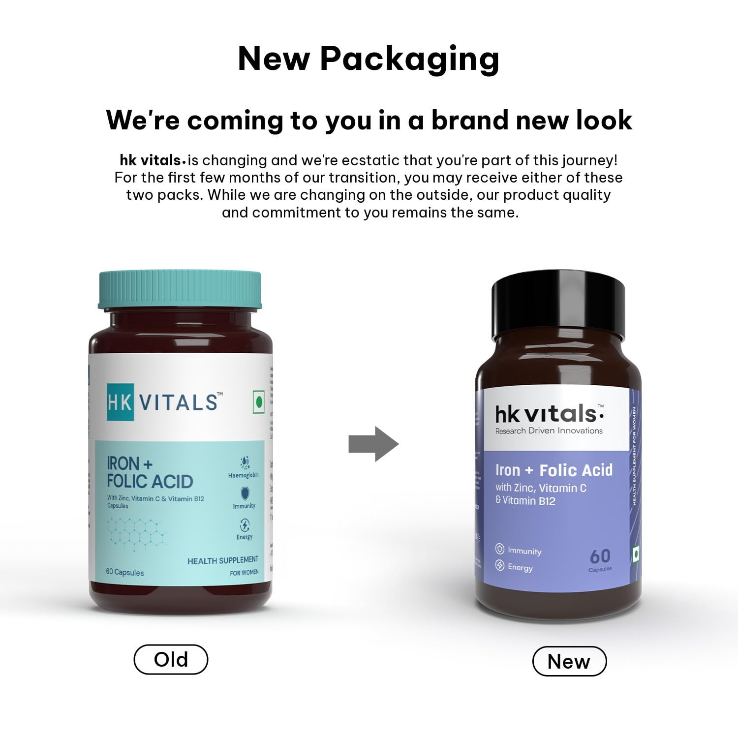 HealthKart Hk Vitals Iron + Folic Acid Supplement (60 Capsules)|With Zinc,Vitamin C & Vitamin B12,Supports Blood Building|Immunity And Energy,1 Count - Image 9