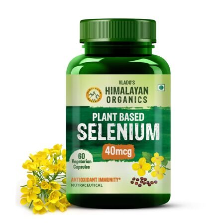 Vlado’s Himalayan Organics Plant Based Selenium 40mcg | Good For immune Support | Promote Heart Health And Cardiovascular System - 60 veg Capsules