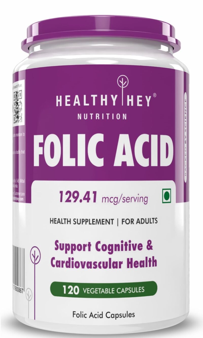 Healthyhey Nutrition Folic Acid - 120 Veg Capsules
