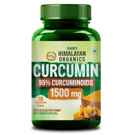 Vlado's Himalayan Organics Curcumin With Biopiperine 1500mg Tablets With 95% Curcuminoids Supplements - With Blackpepper, Turmeric, Ginger I Helps Reduce Inflammation and Pain | Antioxidant & Anti-inflammatory I Advanced Absorption - Daily Joint and Immun