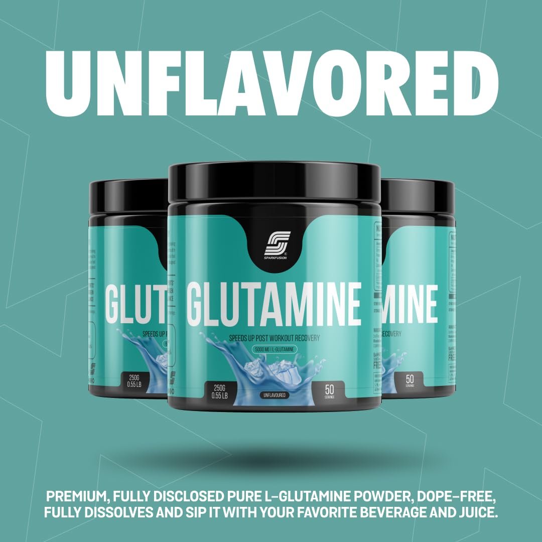 Sparkfusion L-Glutamine Powder 5000 mg (250 GM,50 Servings) For Speeds Up Post Workout Recovery Supplement | Enhanced Pumps,Digestive Health - Tested & Trusted, No Artificial Filler - Unflavored - Image 5