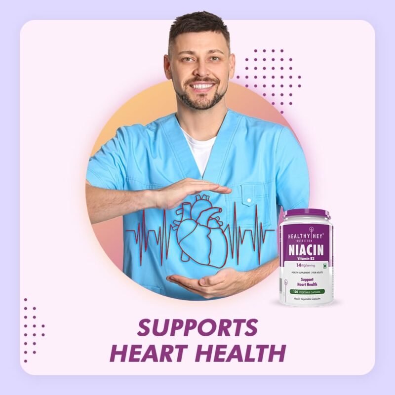 HealthyHey Nutrition Niacin Vitamin B3 120 Veg. Capsules - Image 5