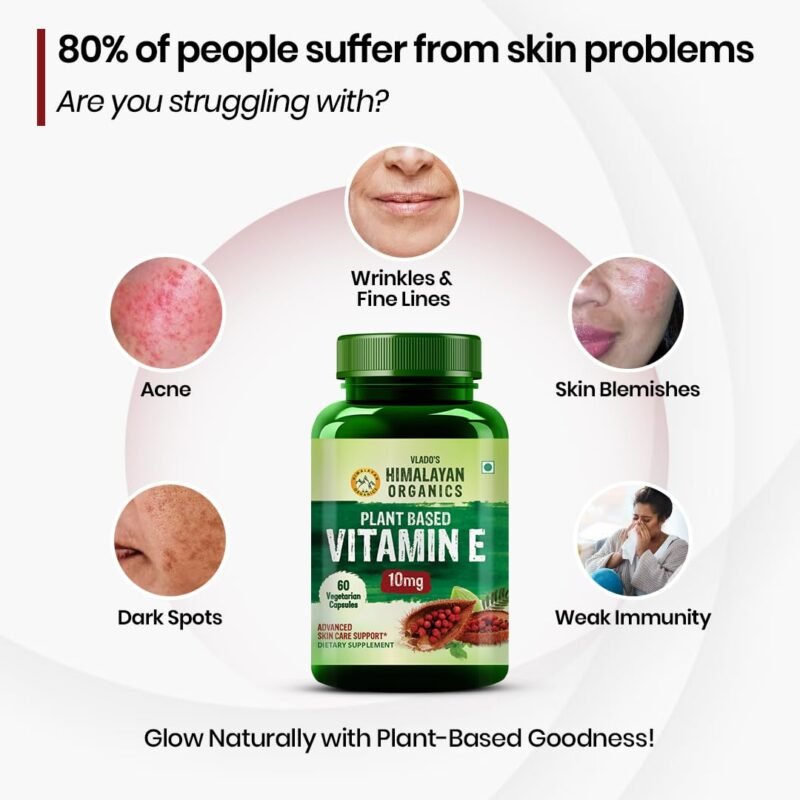 Vlado's Himalayan Organics Plant Based Vitamin E Capsules | Antioxidant Support, Naturally Nourished Skin & Hair For Men & Women - 60 Capsules - Image 6