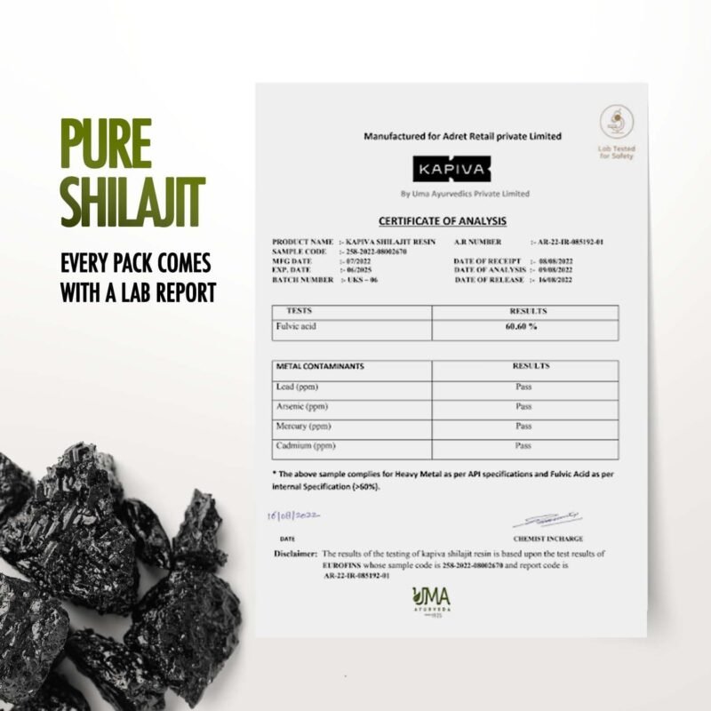 Kapiva Shilajit/Shilajeet Gold Resin - 20g | 500mg/Serving | 40 Servings | Boost Muscle Growth & Stamina | Contains 24 Carat Gold | 100% Ayurvedic - Image 8