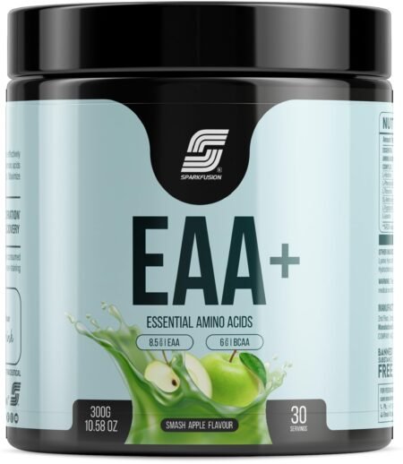 Sparkfusion 8500 mg Eaa+ & 6000mg Bcaa (300 gm) Essential Amino Acids | Pre/Intra Workout and Muscle Growth & Recovery | All 9 Essential Amino Acid EAA Powder (Smash Apple)