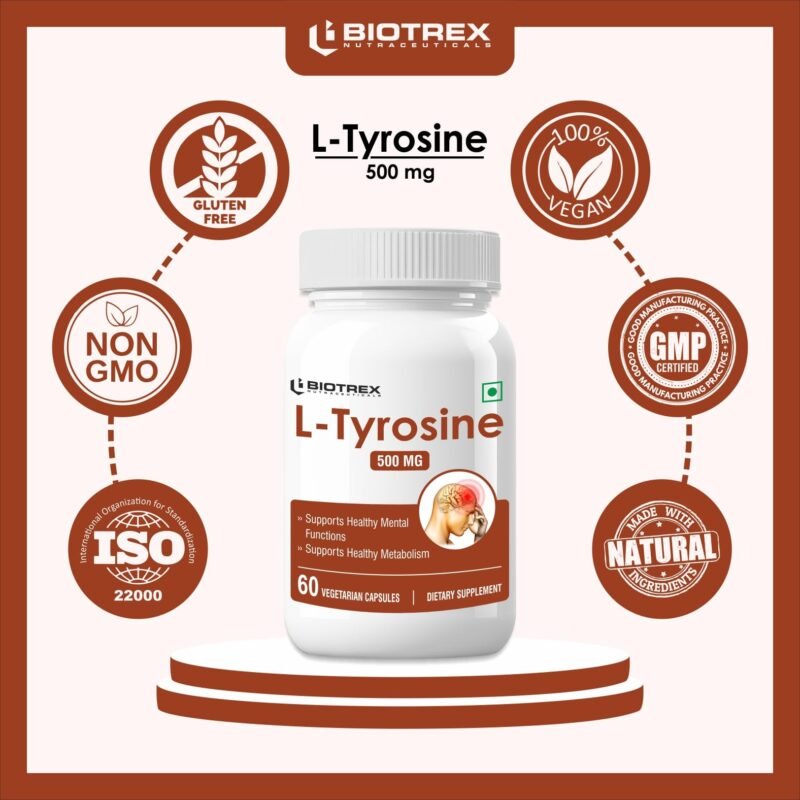 Biotrex Nutraceuticals L-Tyrosine 500mg - 60 Capsules - Image 4
