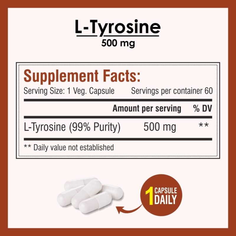 Biotrex Nutraceuticals L-Tyrosine 500mg - 60 Capsules - Image 7