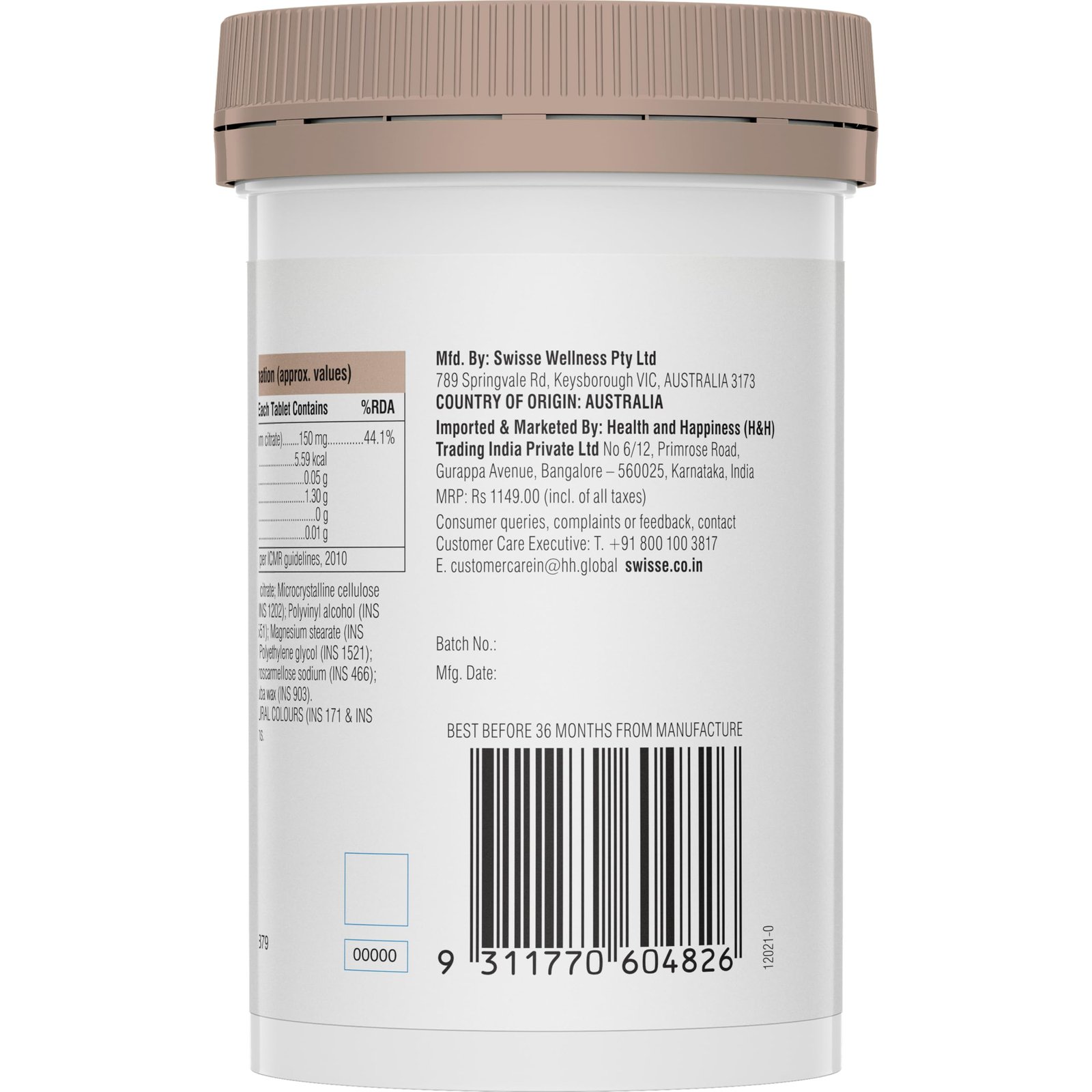 Swisse Magnesium For Muscle Recovery, Sound Sleep & Stress Relief - Australia's No. 1 Magnesium Supplement, Manufactured In Australia - Supports Relaxing, Calming & Muscle Regenerative Sleep - 60 Tablets (1 Tablet Per Serving) - Image 8