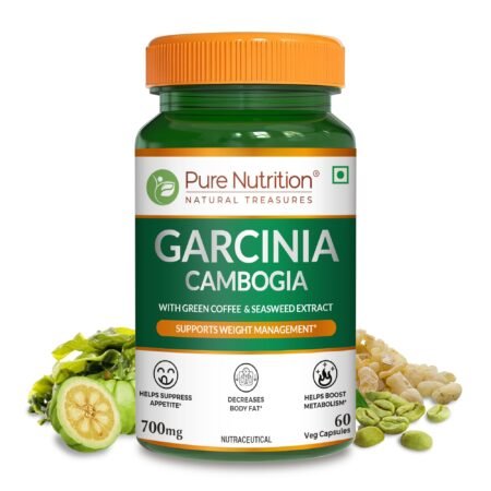 Pure Nutrition Garcinia Cambogia (700mg) - 60 Veg Capsules | with Green Coffee & Seaweed Extract | Supports Healthy Digestion & Metabolism | Aids Weight Management for Men & Women | Natural Energy Boost Supplement