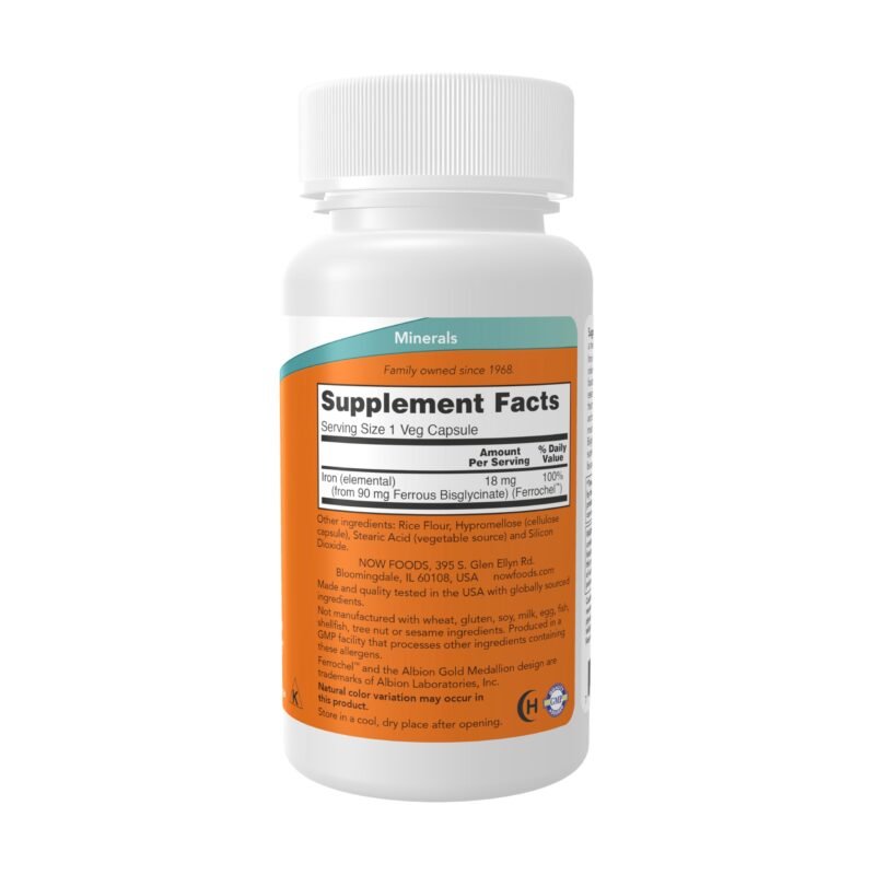 Now Foods, Iron, 18 mg, 120 Vcaps - Image 7