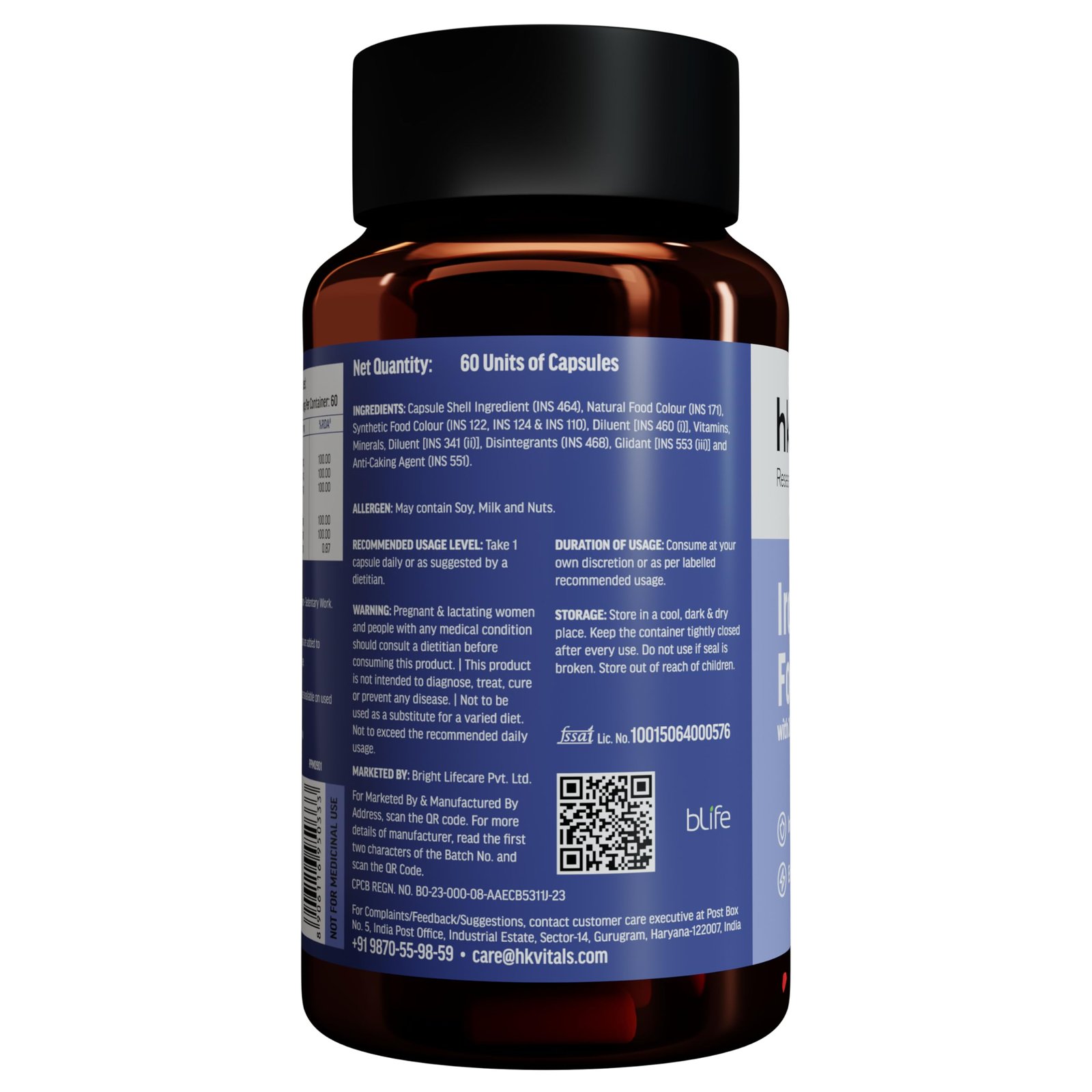 HealthKart Hk Vitals Iron + Folic Acid Supplement (60 Capsules)|With Zinc,Vitamin C & Vitamin B12,Supports Blood Building|Immunity And Energy,1 Count - Image 7