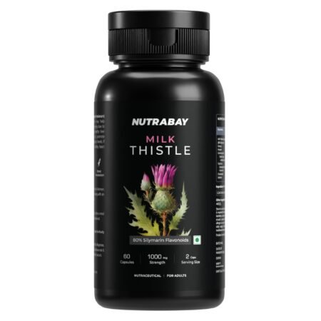 Nutrabay Wellness Milk Thistle Extract (80% Silymarin Marianum) - Improves Digestion, Liver Detox & Cleanse for Men & Women, Liver Support Supplement - 1000mg, 60 Veg Capsules