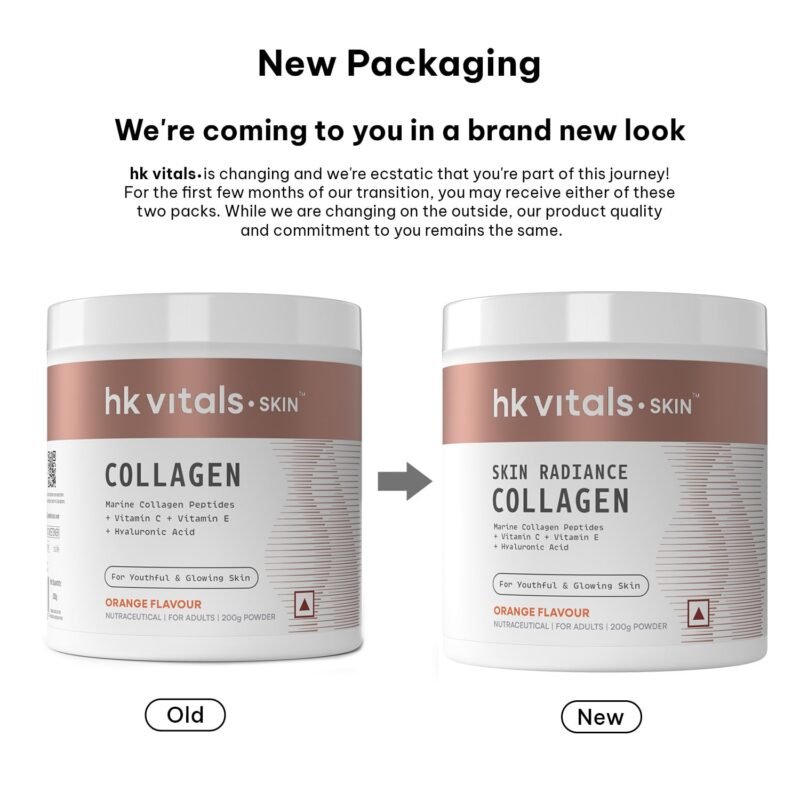 HealthKart hk vitals Skin Radiance Marine Collagen Supplement (Orange,200g)|Vitamin C,E,Sodium Hyaluronate|For Healthy Skin,Hair & Nails,powder,1 count,25 Servings - Image 9